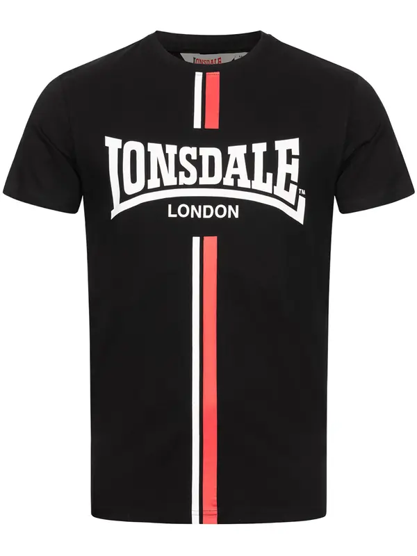 LONSDALE LONSDALE Majica 'Altandhu'  grenada / črna / bela