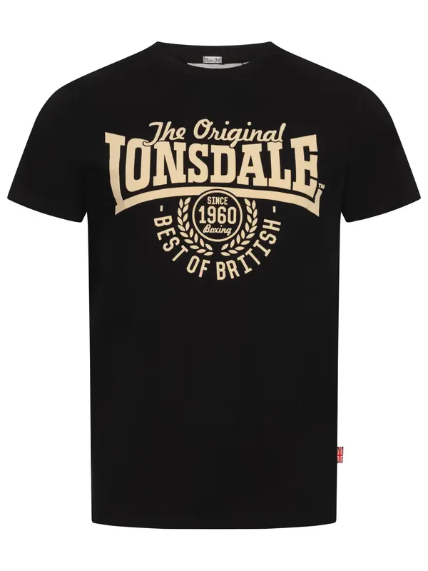 LONSDALE LONSDALE Majica 'Bethersden'  ecru / črna