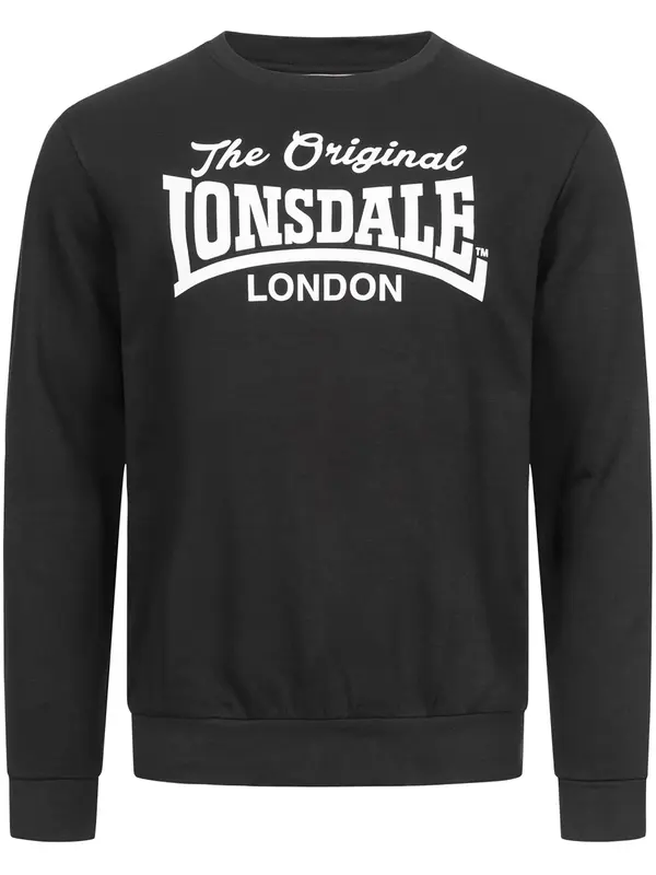 LONSDALE LONSDALE Majica 'Burghead'  črna / bela