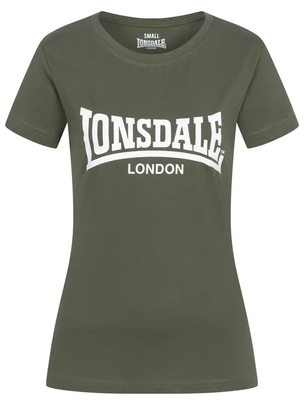 LONSDALE LONSDALE Majica 'Cartmel'  oliva / bela