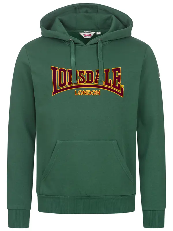 LONSDALE LONSDALE Majica 'Classic'  temno zelena / oranžna / črna