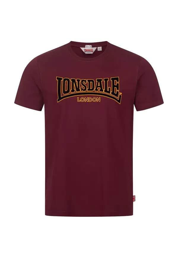 LONSDALE LONSDALE Majica 'Classic'  zlato-rumena / burgund / črna