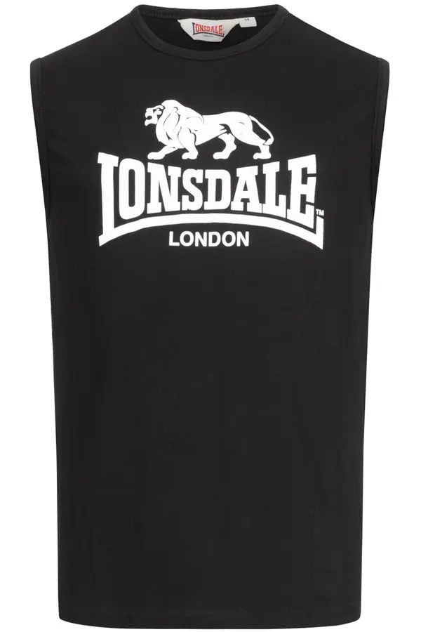 LONSDALE LONSDALE Majica 'Clopton'  črna / bela
