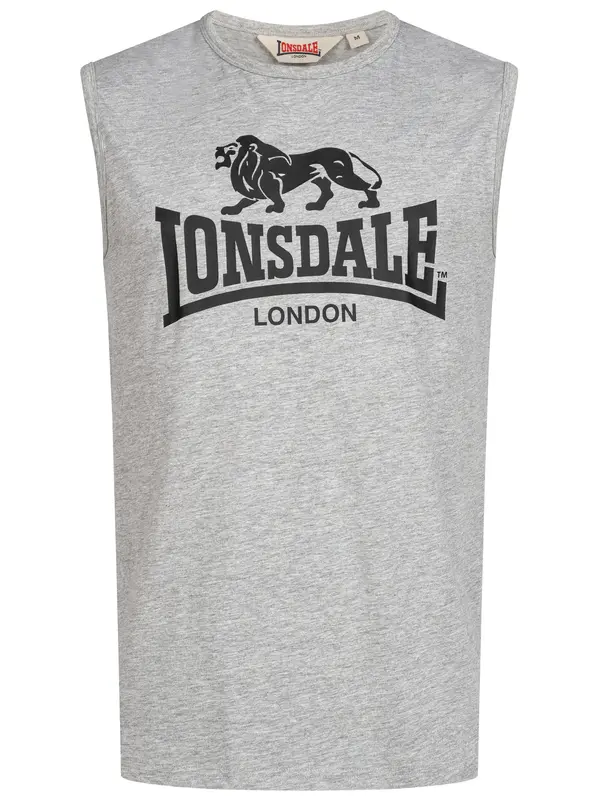LONSDALE LONSDALE Majica 'Clopton'  pegasto siva / črna