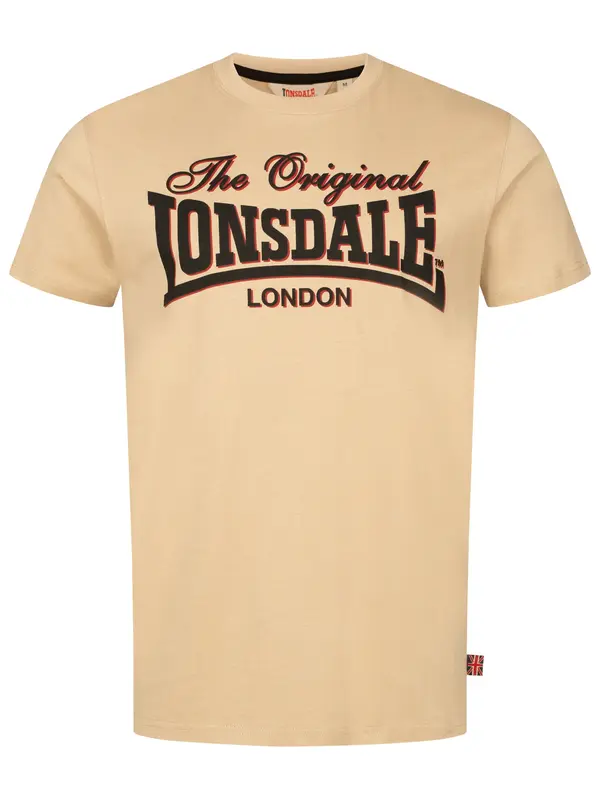 LONSDALE LONSDALE Majica 'Cotha'  pesek / grenada / črna