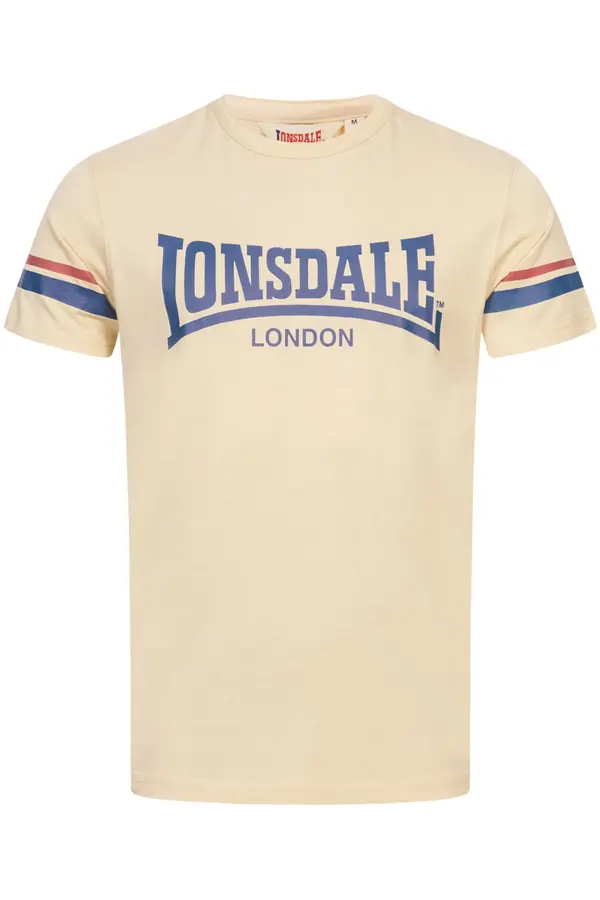 LONSDALE LONSDALE Majica 'Creich'  pesek / encijan / rdeča