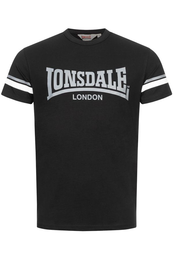 LONSDALE LONSDALE Majica 'CREICH'  siva / črna / bela