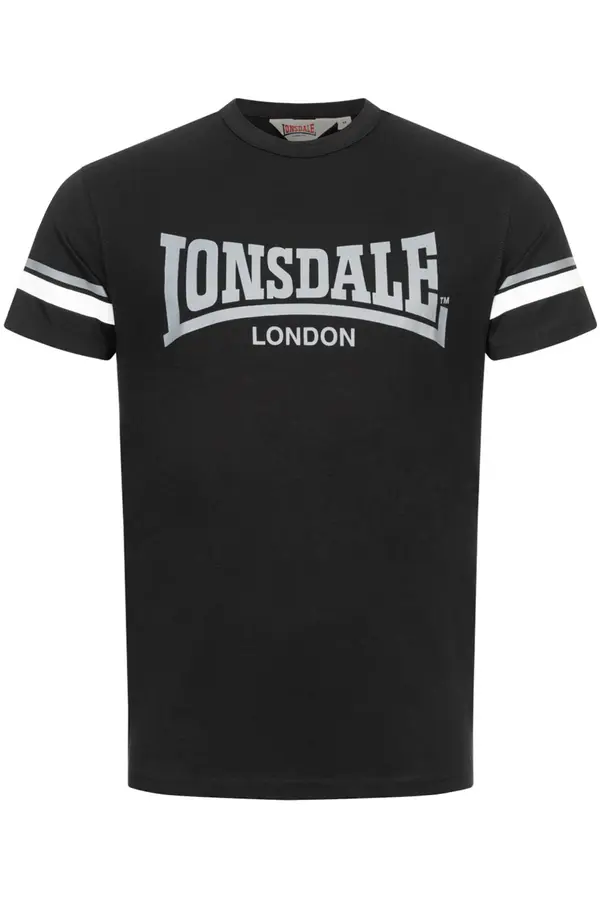 LONSDALE LONSDALE Majica 'Creich'  siva / črna / bela