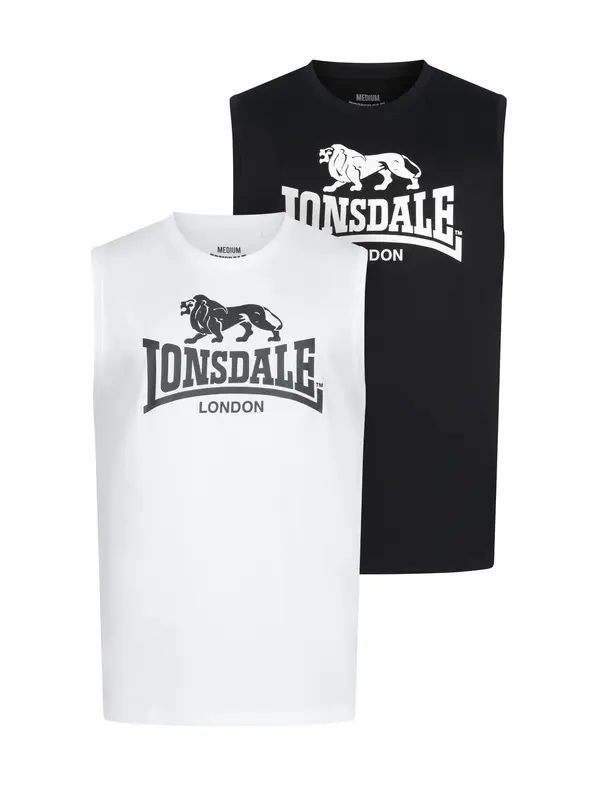 LONSDALE LONSDALE Majica  črna / bela
