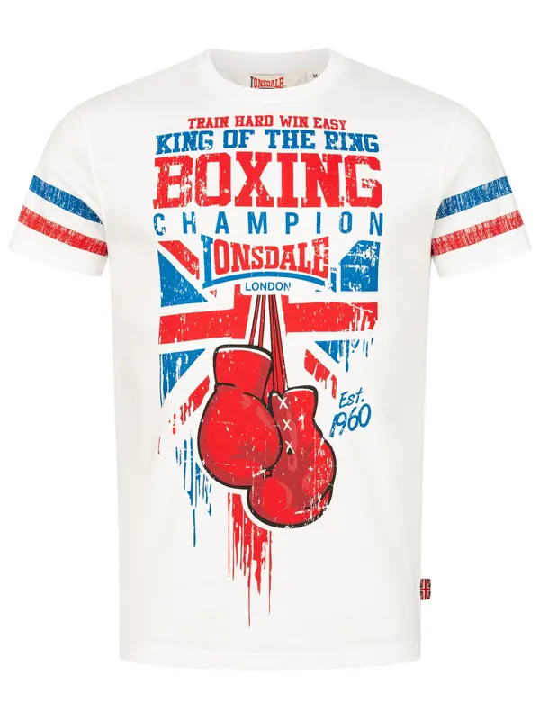 LONSDALE LONSDALE Majica 'CRUGMEER'  modra / rdeča / bela