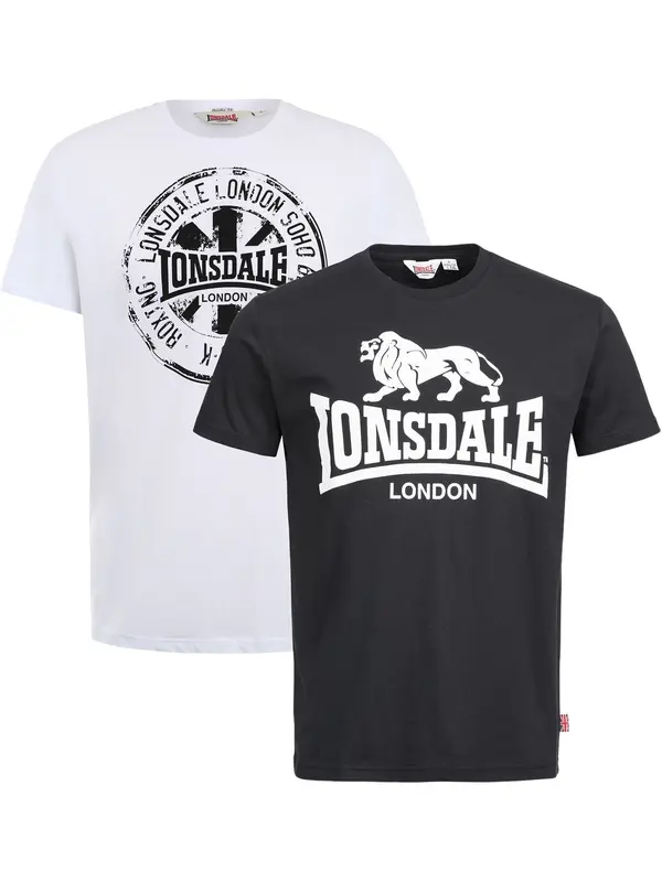 LONSDALE LONSDALE Majica 'Dildawn'  črna / bela