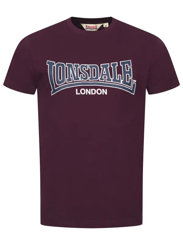 LONSDALE LONSDALE Majica 'Dukinfield'  marine / bordo / bela