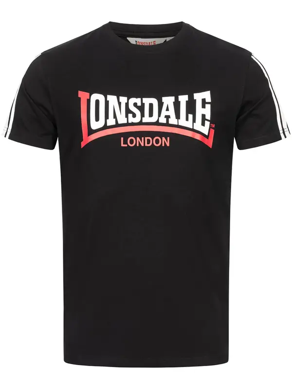 LONSDALE LONSDALE Majica 'Elphin'  grenada / črna / bela