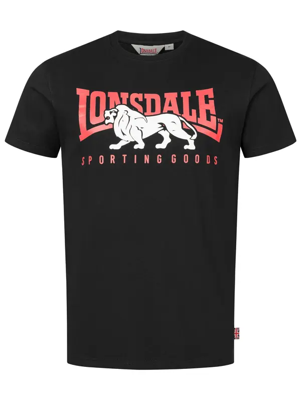 LONSDALE LONSDALE Majica 'Ervan'  živo rdeča / črna / bela