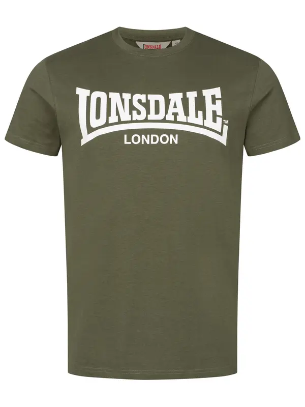 LONSDALE LONSDALE Majica 'Fulwood'  oliva / bela