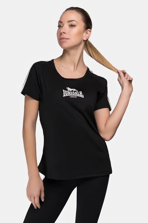LONSDALE LONSDALE Majica 'Halyard'  črna / bela