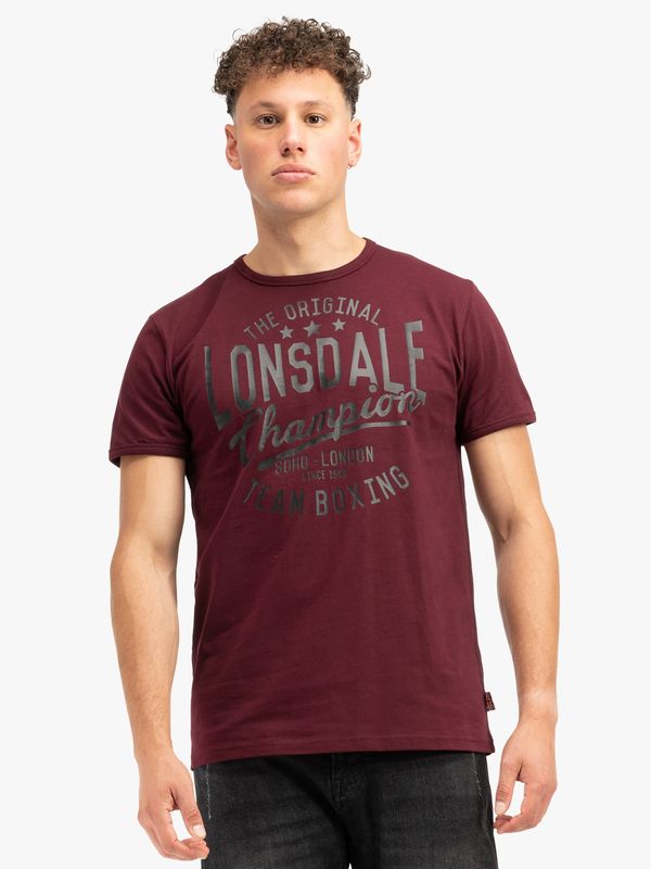 LONSDALE LONSDALE Majica 'HAREHILLS'  antracit / temno rdeča