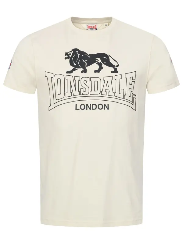 LONSDALE LONSDALE Majica 'Hazelhurst'  ecru / črna