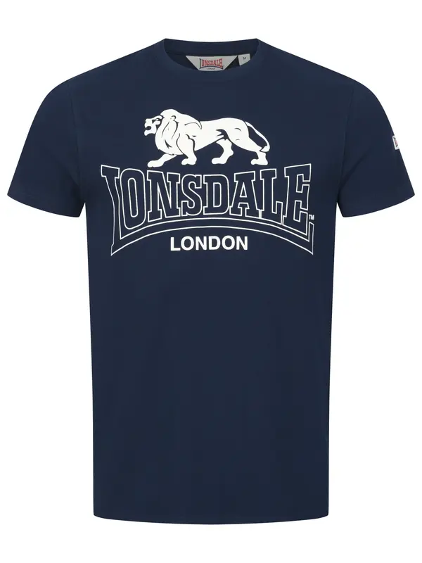 LONSDALE LONSDALE Majica 'Hazelhurst'  mornarska / bela