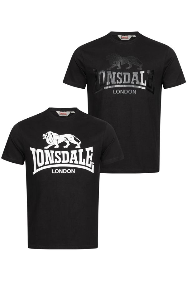 LONSDALE LONSDALE Majica ' KELSO '  nočno modra / črna / bela