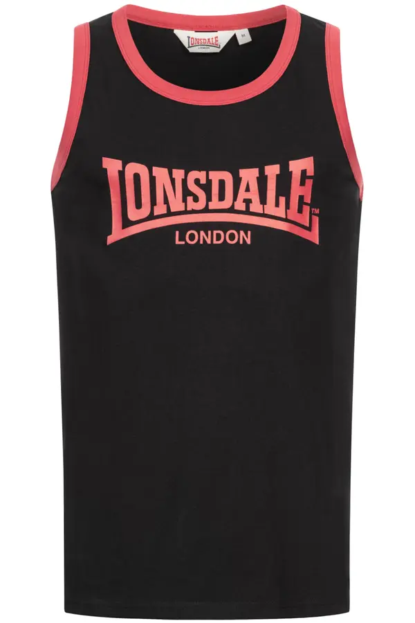 LONSDALE LONSDALE Majica 'Knockan'  rdeča / črna