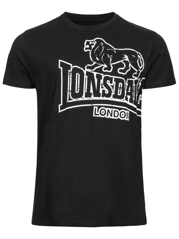 LONSDALE LONSDALE Majica 'Langsett'  črna / bela