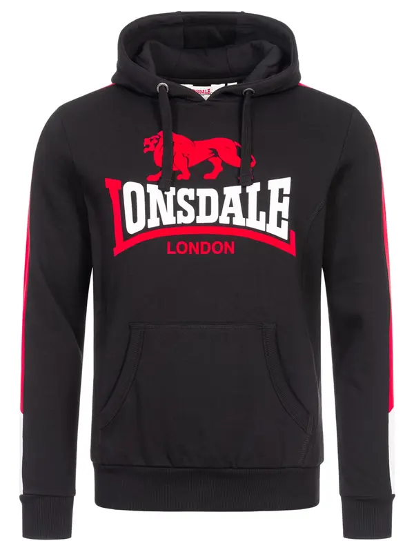 LONSDALE LONSDALE Majica 'Langwell'  rdeča / črna / bela