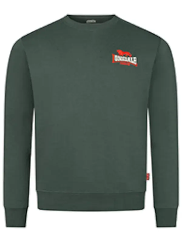 LONSDALE LONSDALE Majica 'Lympstone'  temno zelena / rdeča / bela