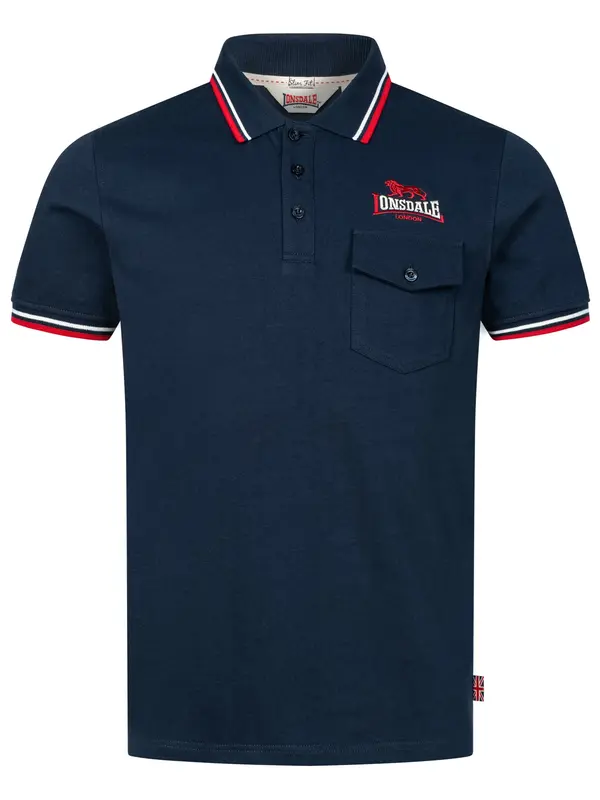 LONSDALE LONSDALE Majica 'Lynton'  svetlo bež / marine / rdeča / bela