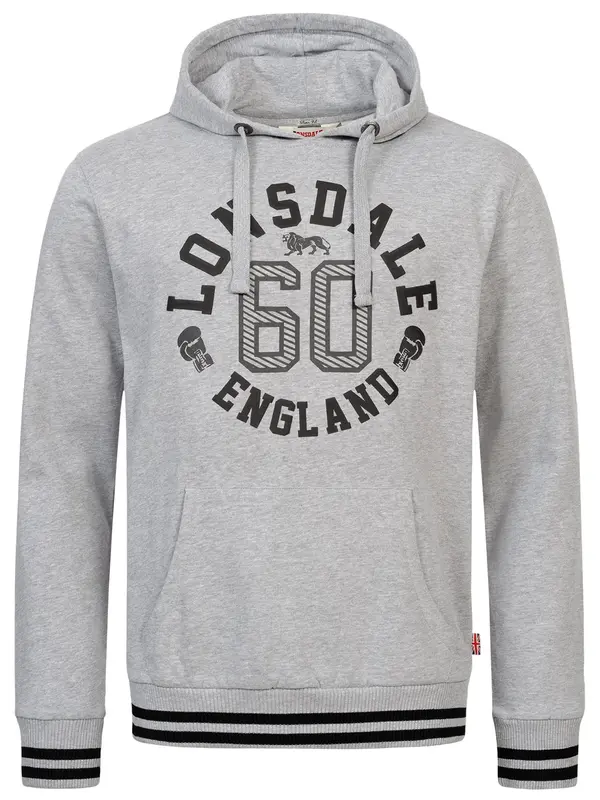 LONSDALE LONSDALE Majica 'Mamhead'  pegasto siva / črna