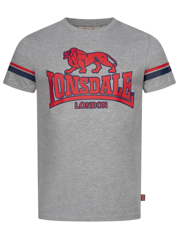 LONSDALE LONSDALE Majica 'Melthey'  siva / rdeča / črna