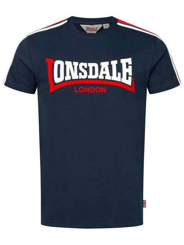 LONSDALE LONSDALE Majica 'Merryn'  temno modra / ognjeno rdeča / bela