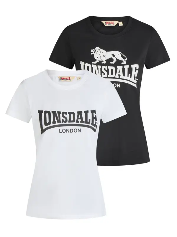 LONSDALE LONSDALE Majica 'Nash'  črna / bela