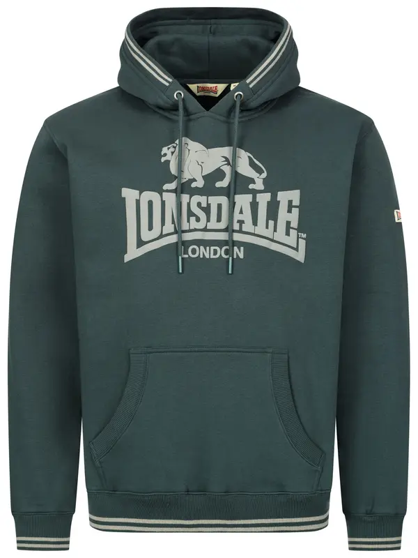 LONSDALE LONSDALE Majica 'Outwood'  temno zelena / off-bela