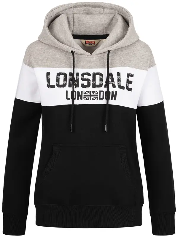 LONSDALE LONSDALE Majica 'Penbryn'  siva / črna / bela