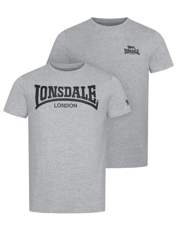 LONSDALE LONSDALE Majica 'Piddinghoe'  pegasto siva / črna