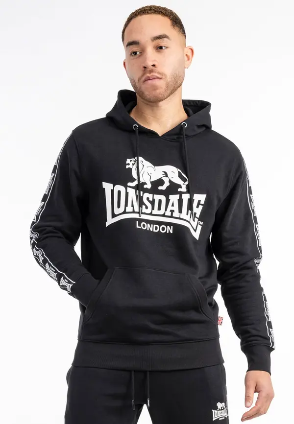 LONSDALE LONSDALE Majica 'Scousburgh'  črna / bela