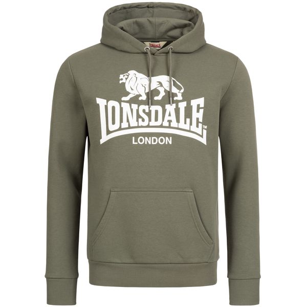 LONSDALE LONSDALE Majica 'SHERBORNE'  oliva / temno zelena / bela