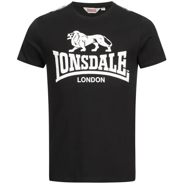 LONSDALE LONSDALE Majica 'Sheviock'  črna / bela