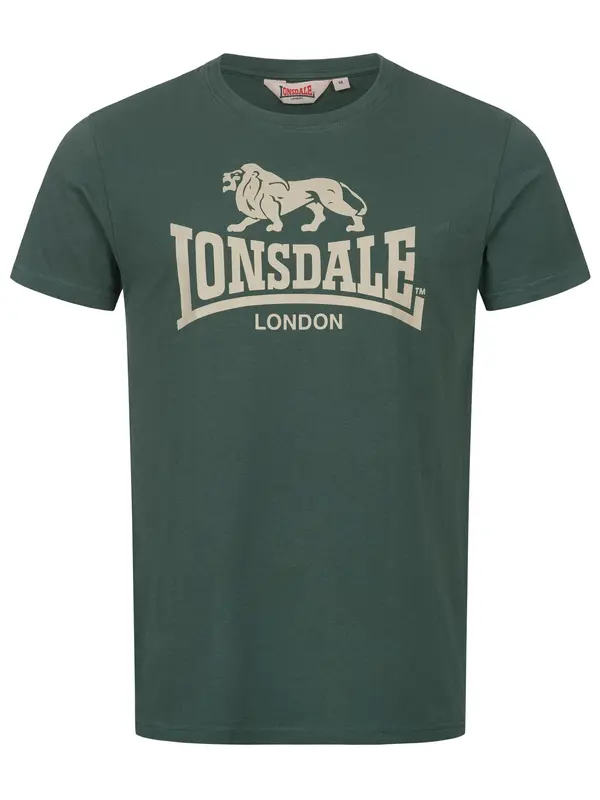 LONSDALE LONSDALE Majica 'St. Erney'  kremna / temno zelena
