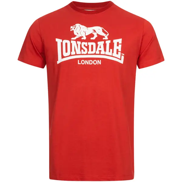 LONSDALE LONSDALE Majica 'St. Erney'  rdeča / bela