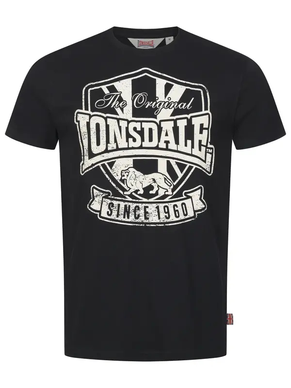 LONSDALE LONSDALE Majica 'Stalybridge'  črna / bela