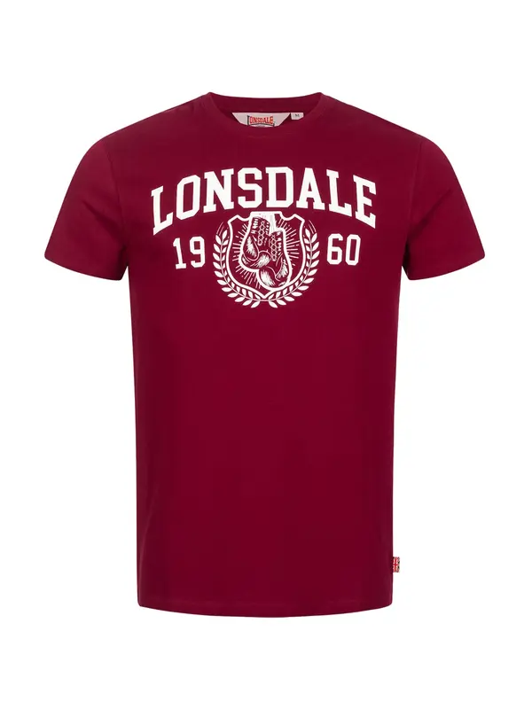 LONSDALE LONSDALE Majica 'Staxigoe'  temno rdeča / bela