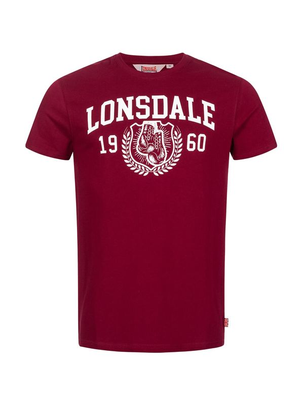 LONSDALE LONSDALE Majica 'Staxigoe'  temno rdeča / bela