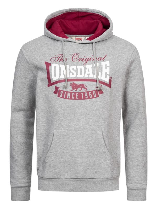 LONSDALE LONSDALE Majica 'Stotfield'  siva / lila / bela