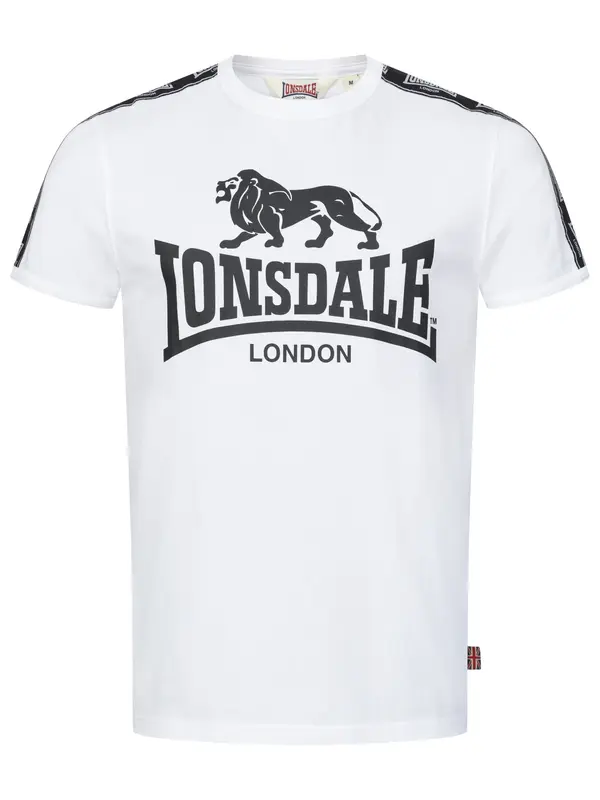 LONSDALE LONSDALE Majica 'Stour'  črna / bela