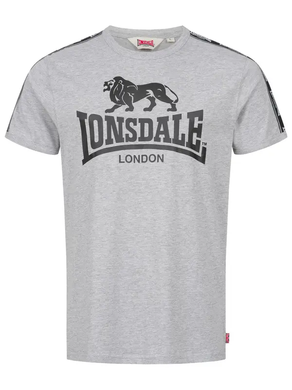 LONSDALE LONSDALE Majica 'STOUR'  siva / črna