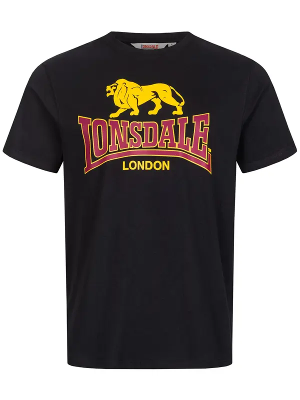 LONSDALE LONSDALE Majica 'Taverham'  rumena / grenada / črna