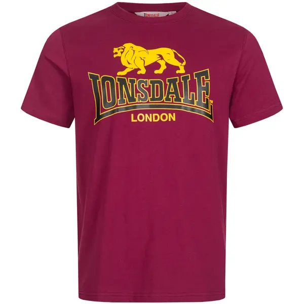 LONSDALE LONSDALE Majica 'Taverham'  rumena / temno rdeča / črna
