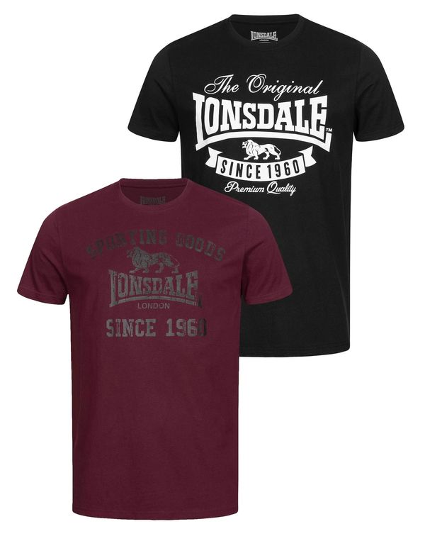 LONSDALE LONSDALE Majica  temno siva / merlot / črna / bela